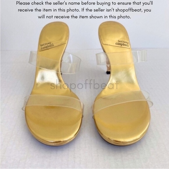 NEW Jeffrey Campbell Deity Sandal Clear Gold 11 - Picture 3 of 16